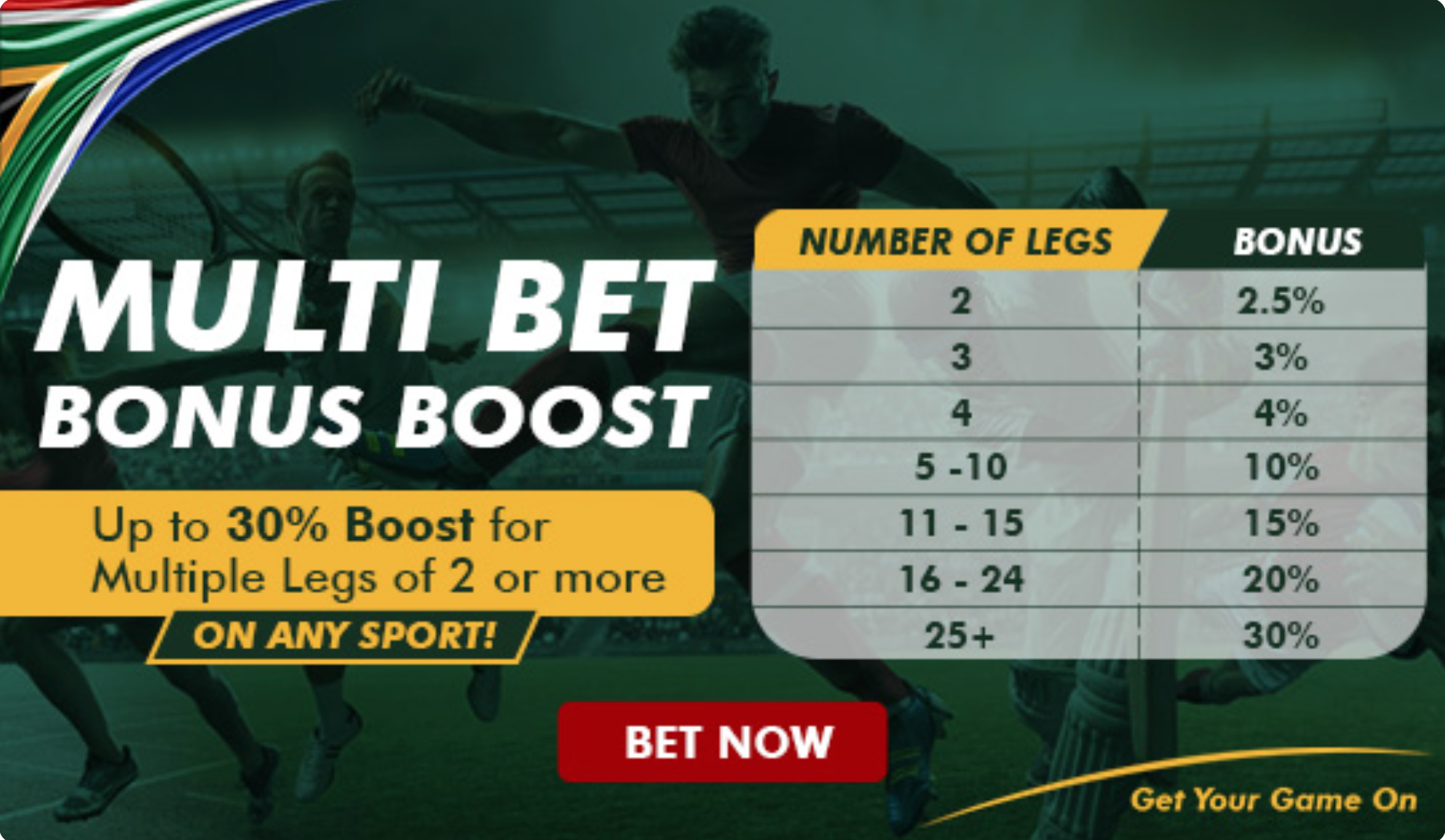 Gbets Multibet Bonus Boost: Place a 2+ Selection Multi-bet & Get up to 30% Bonus