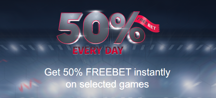 Betlive 50% Freebet Offer