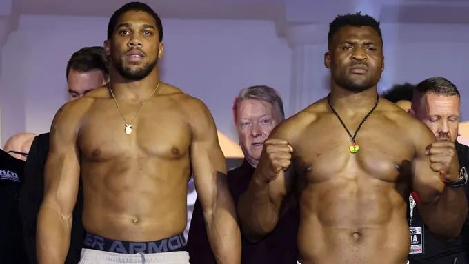 Ngannou Outweighs Joshua Before Fight In Riyadh