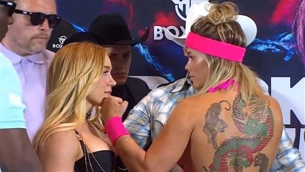 Paige VanZant And Elle Brooke Have Staredown In Bikini