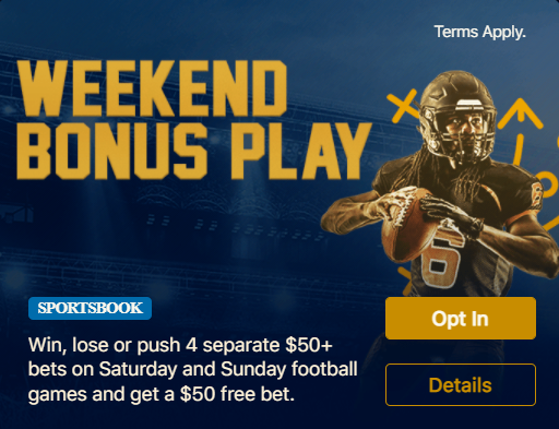 WynnBET Weekend Bonus up to $50