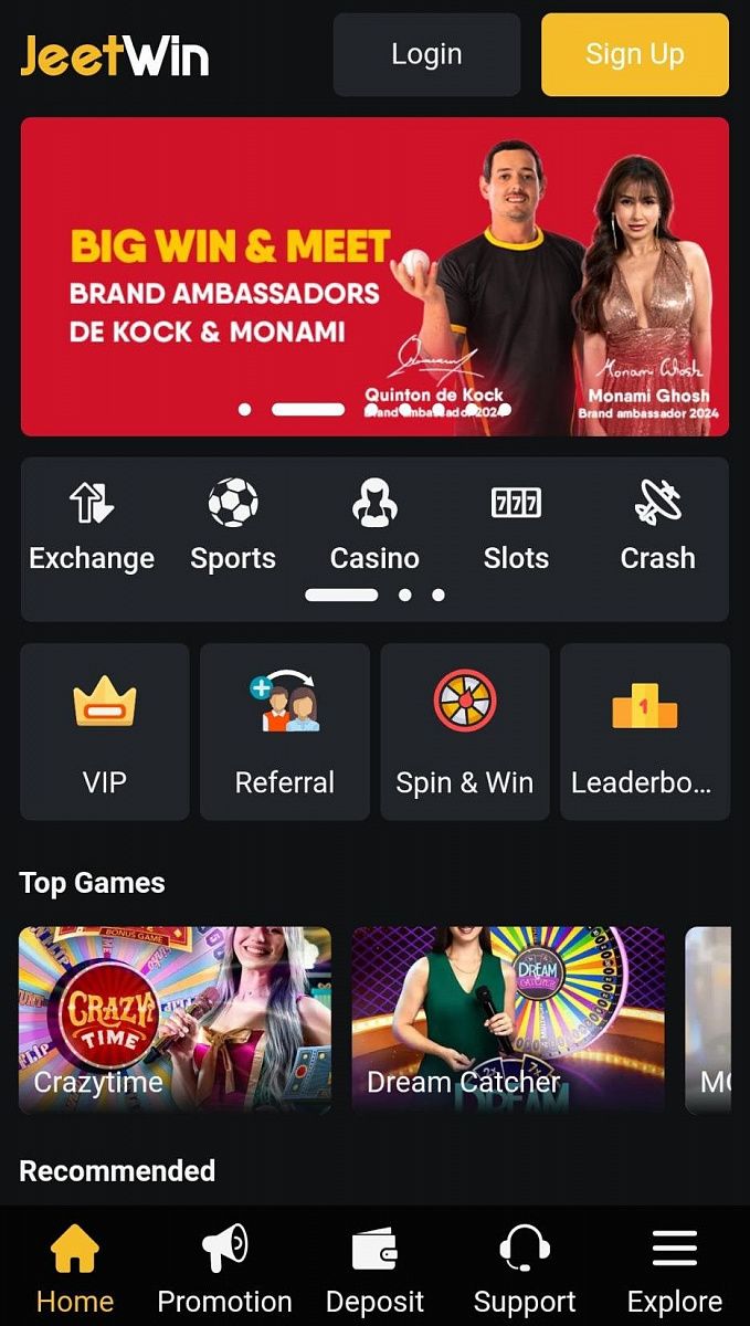 Jeetwin casino Mobile App version 