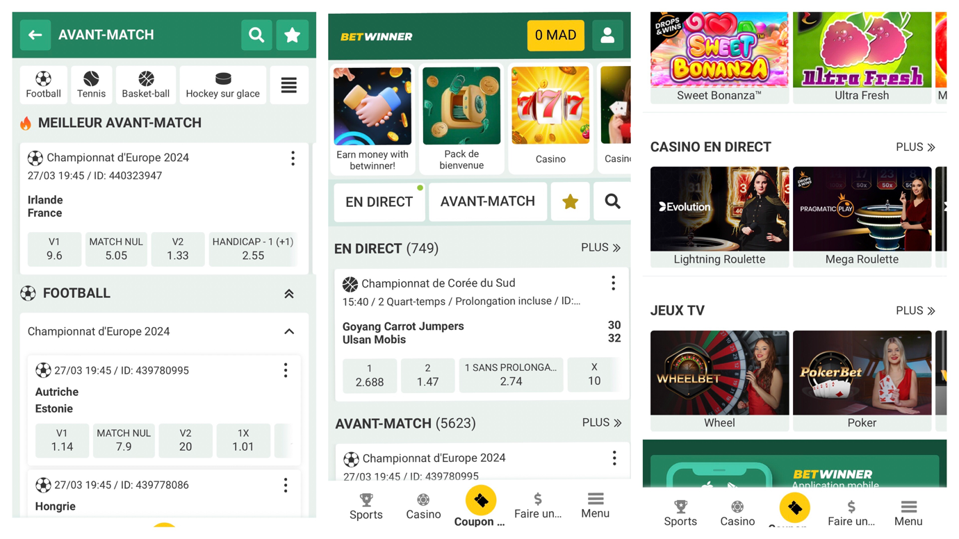 Image de la version iOS de l’application Betwinner