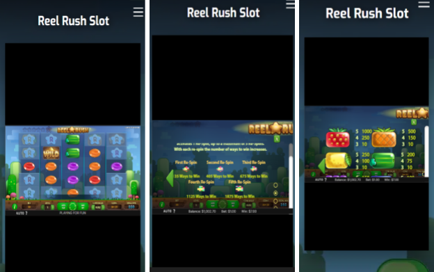 An image showing the mobile version of Reel Rush