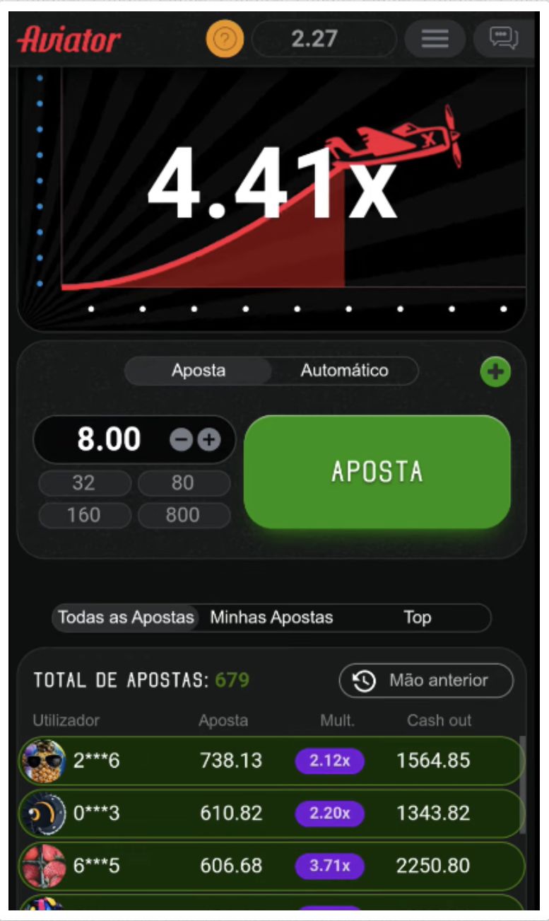 Apostas do Aviator na versão Android da 888Bets