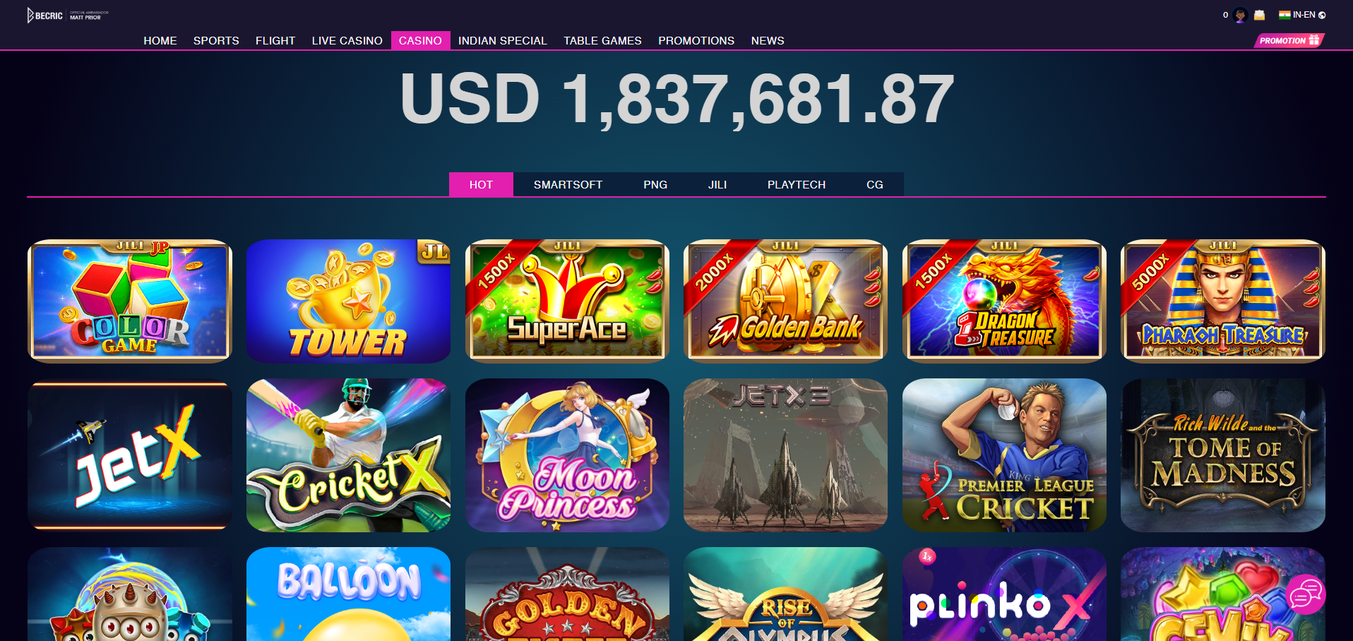 Online casino app for BeCric