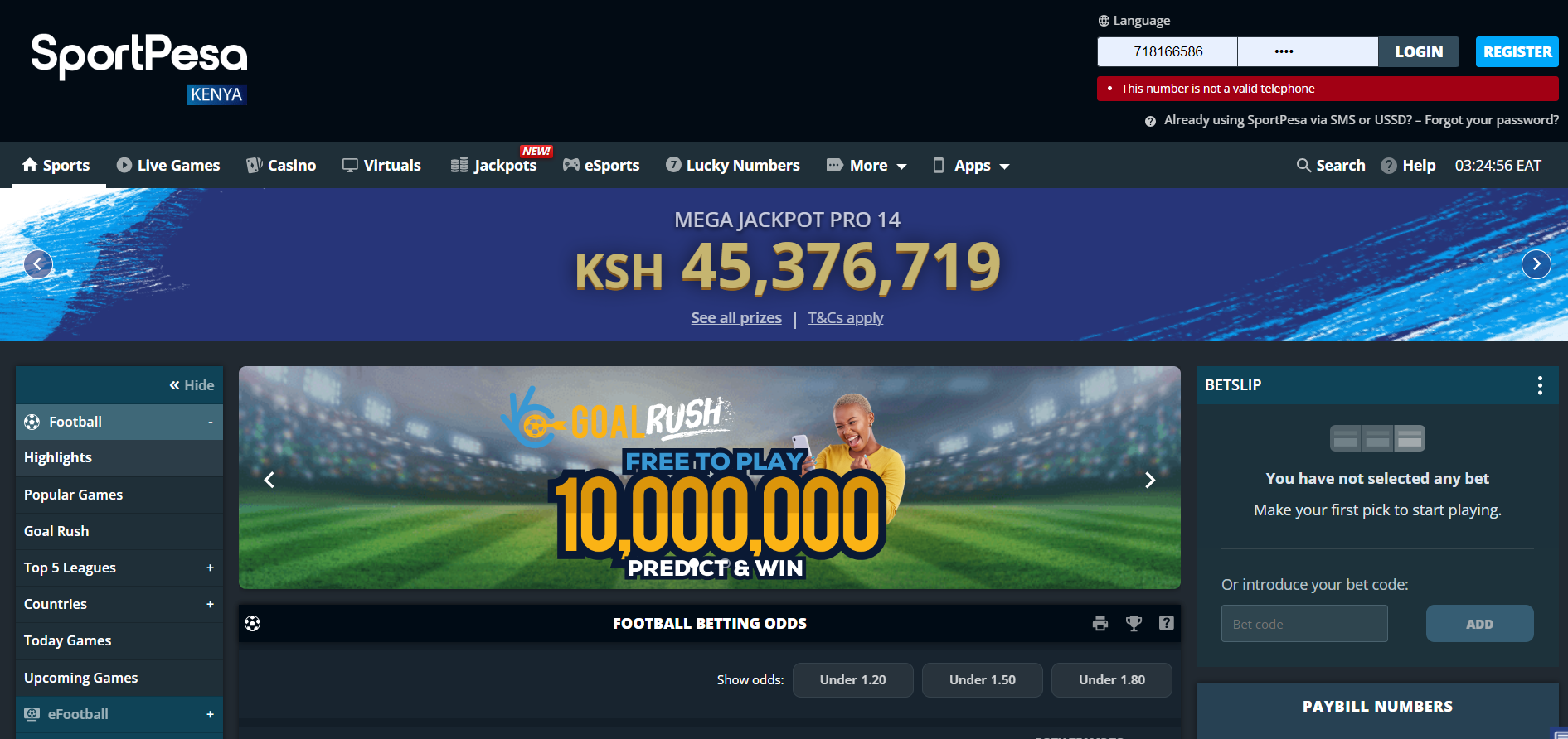 Sign into the Sportpesa Aviator game