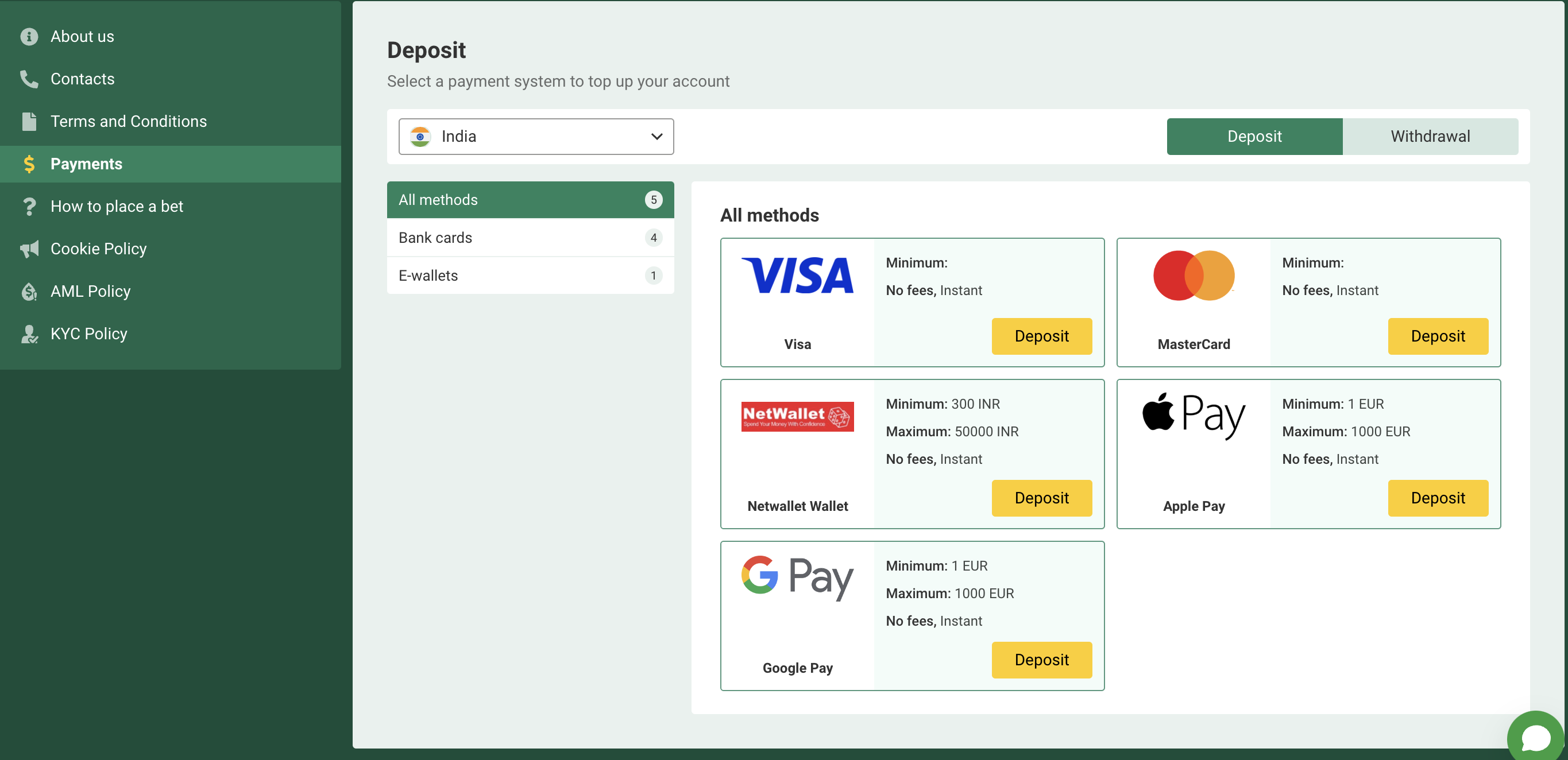 Make Your Deposit
