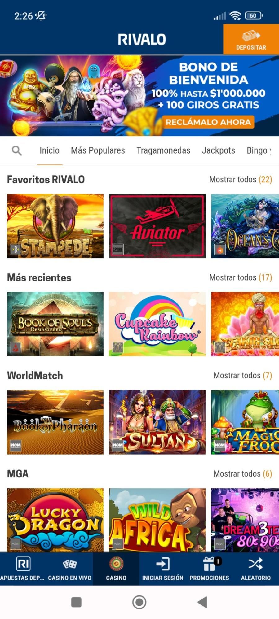 Rivalo app móvil