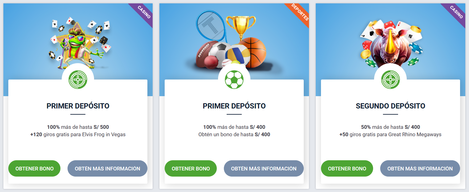 primeros bonos de la casa de apuestas 20Bet Perú