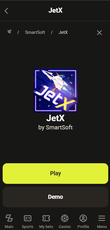JetX game bet