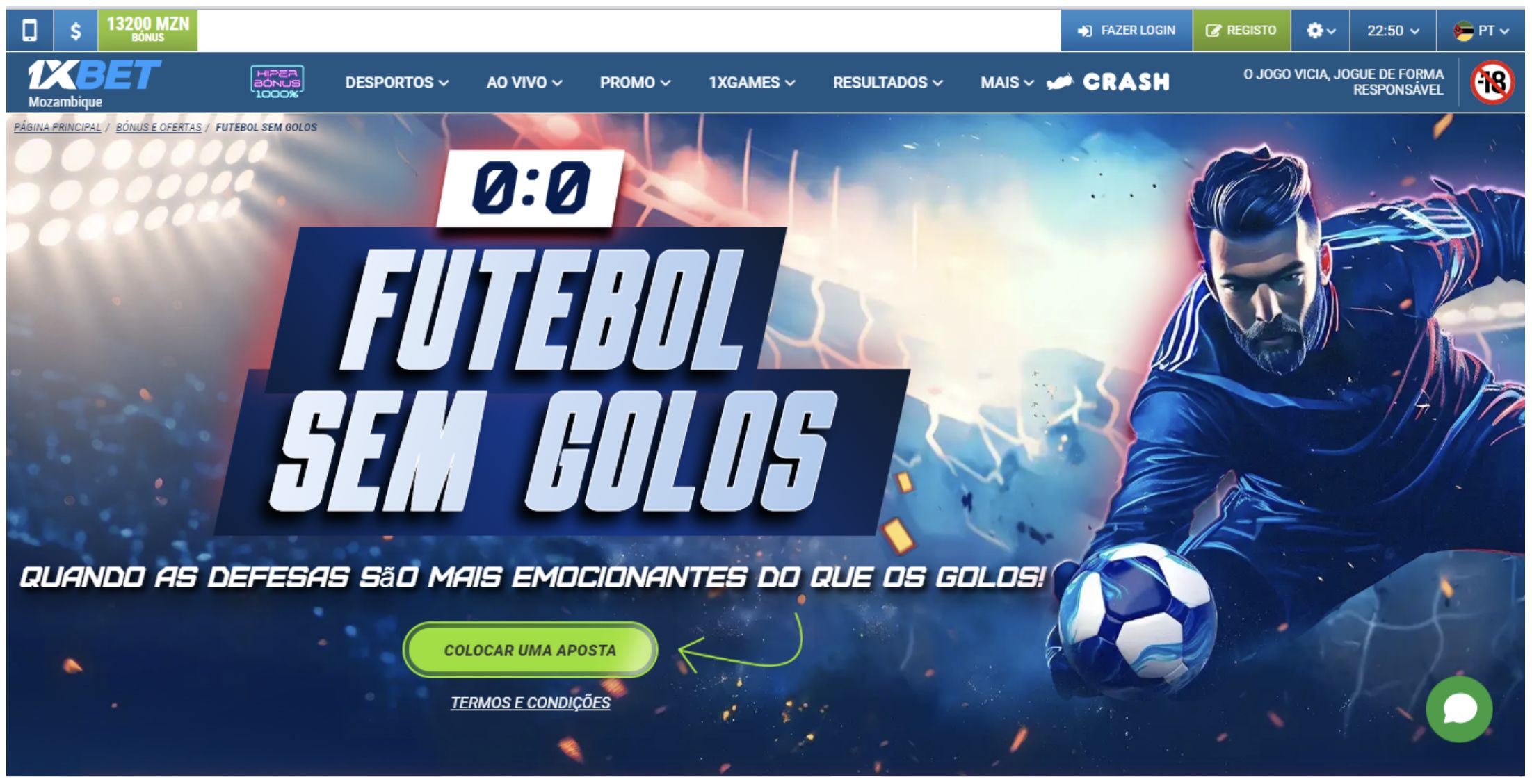 Bónus de empates sem golos na 1xBet