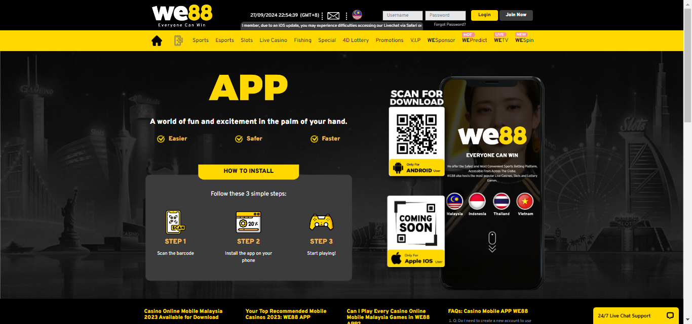 We88 Casino Mobile App
