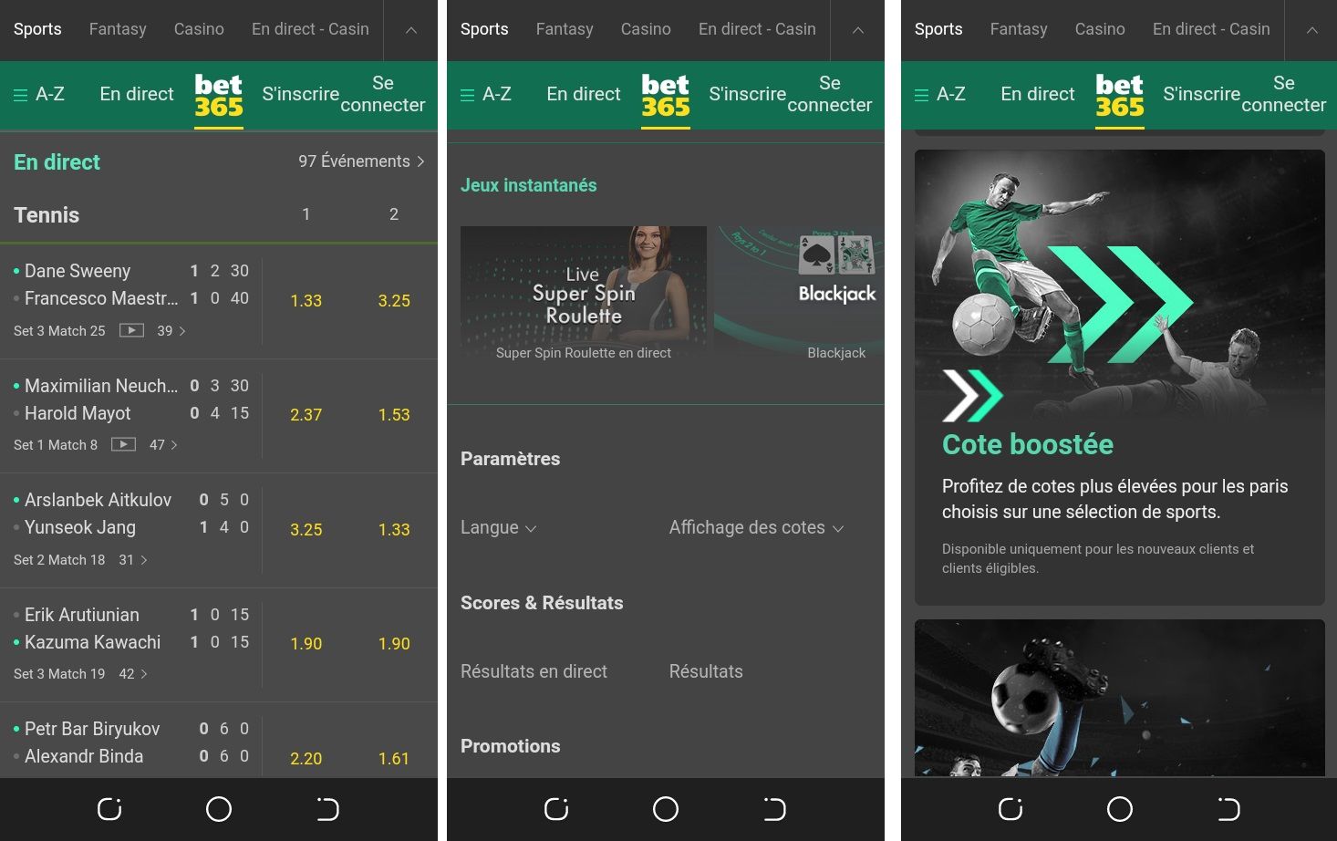 Image de l'application Android de Bet365