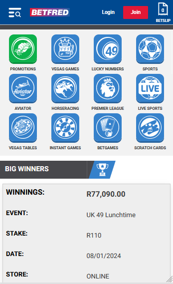 Betfred Android app image