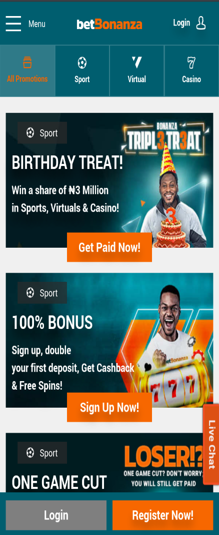 BetBonanza mobile version image