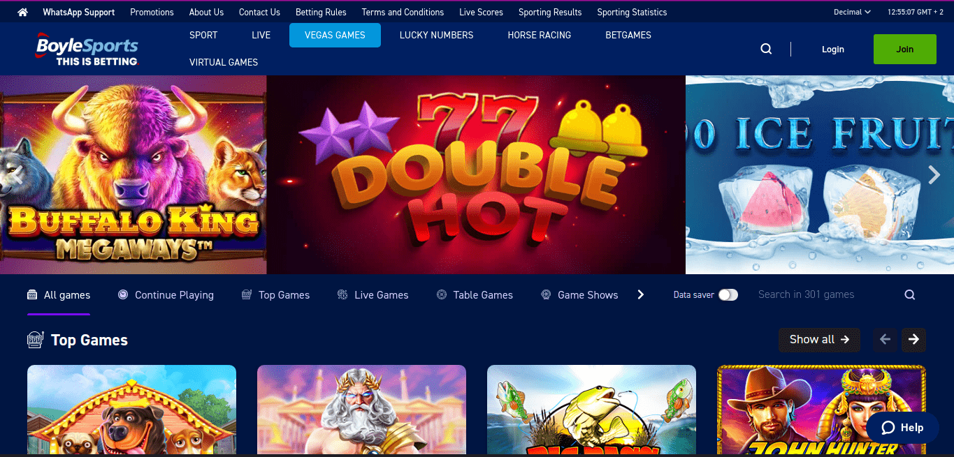 BoyleSports Casino page