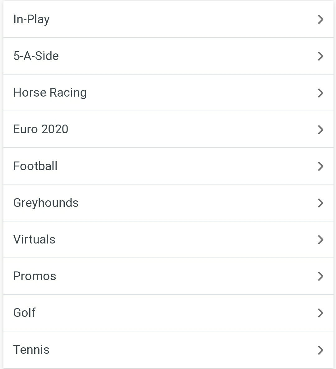 Menu button opens the Promos option at Ladbroke Sportsbook