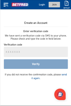 Betfred App Registration Process image