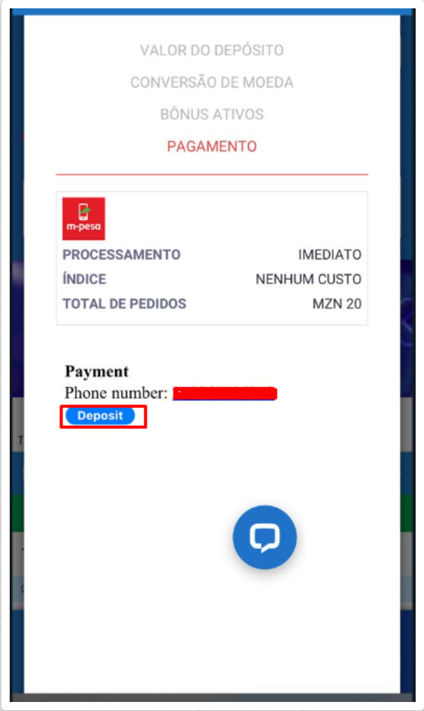 Deposito na Elephant Bet pelo M-pesa