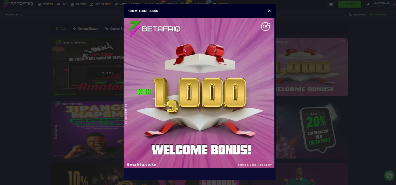 BetAfriq Welcome Bonus banner