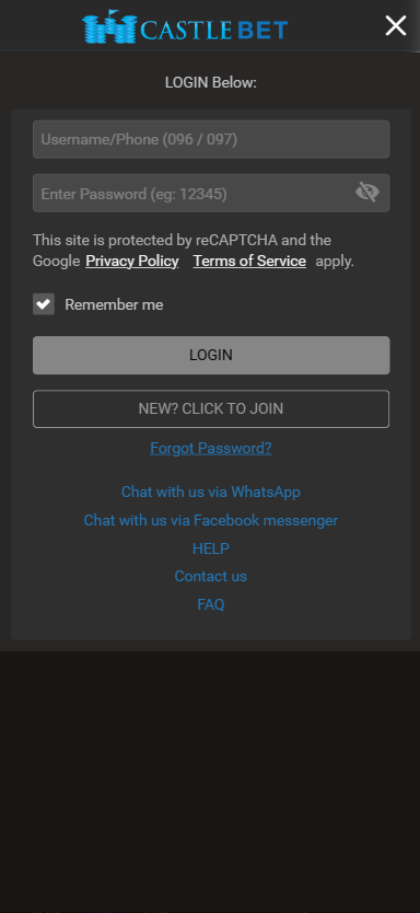  Castlebet mobile version image