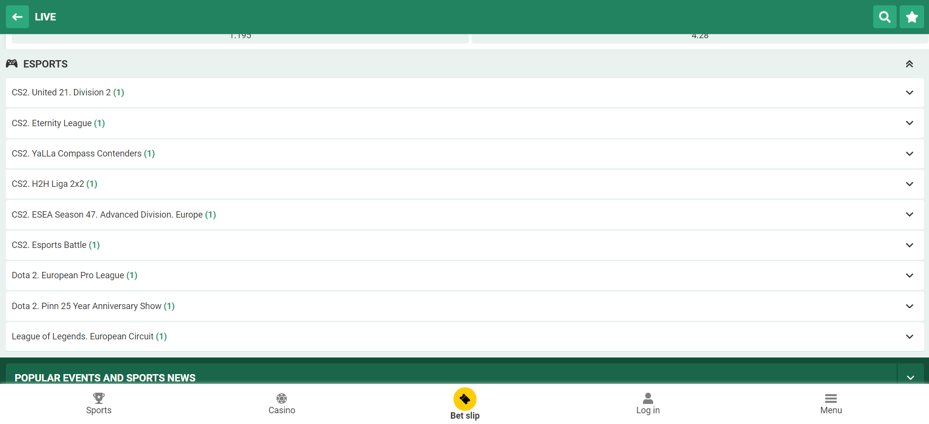 Image for Betwinner App esports