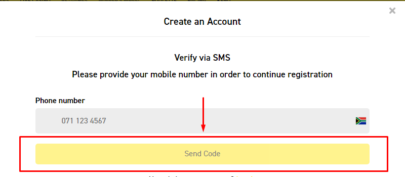 Image of the Scorebet round off registration process page