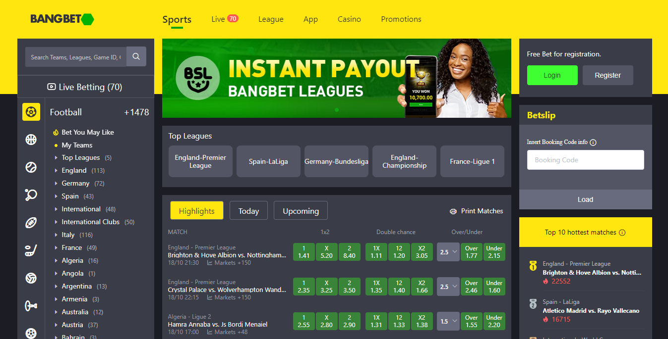 Graphic showing Bangbet Ghana website