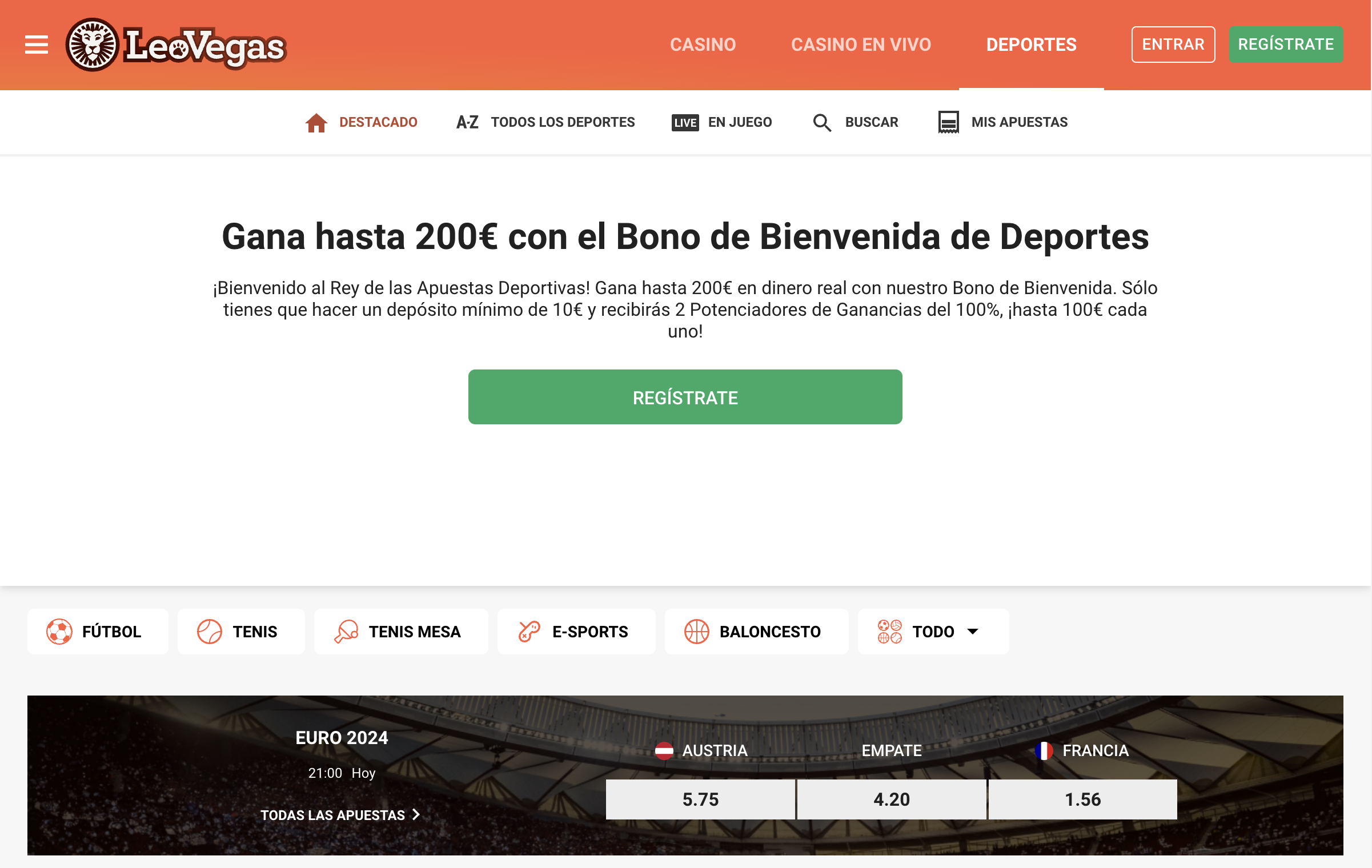 LeoVegas Bono