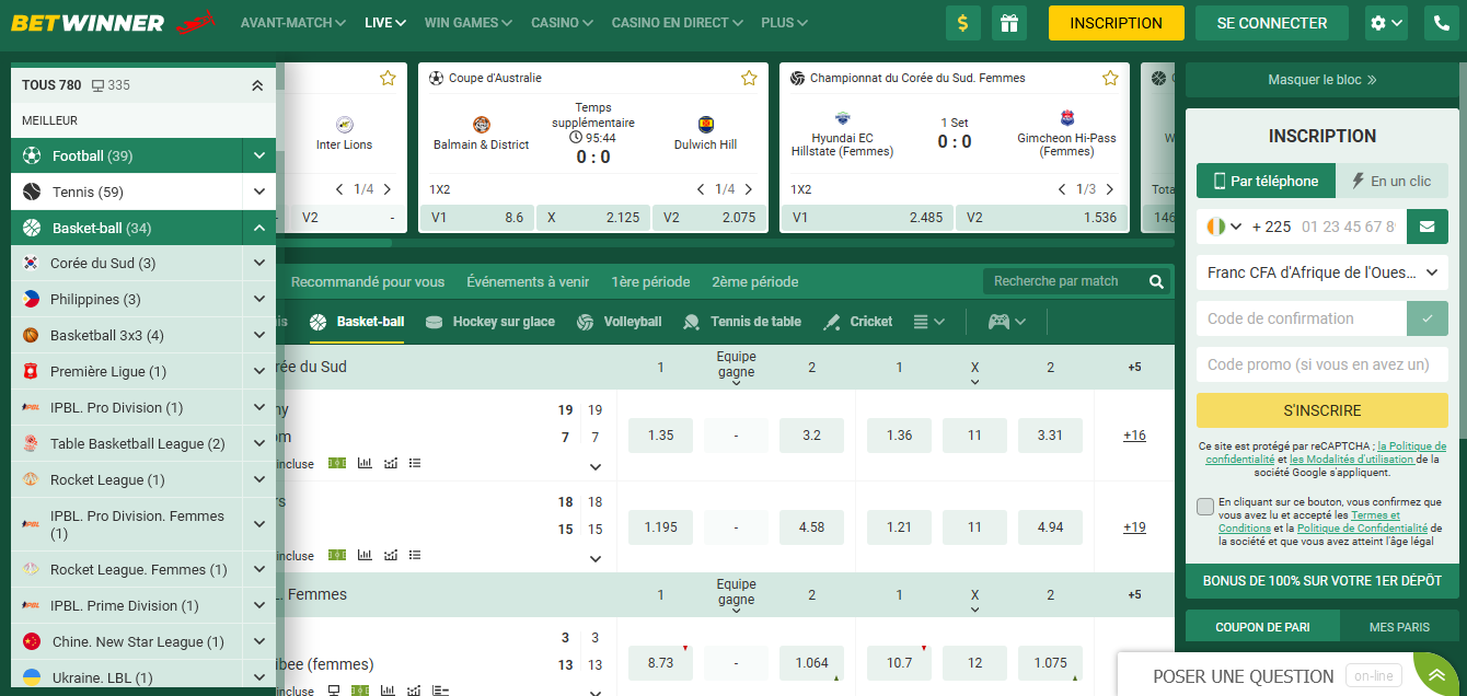 Marchés Sportifs Betwinner