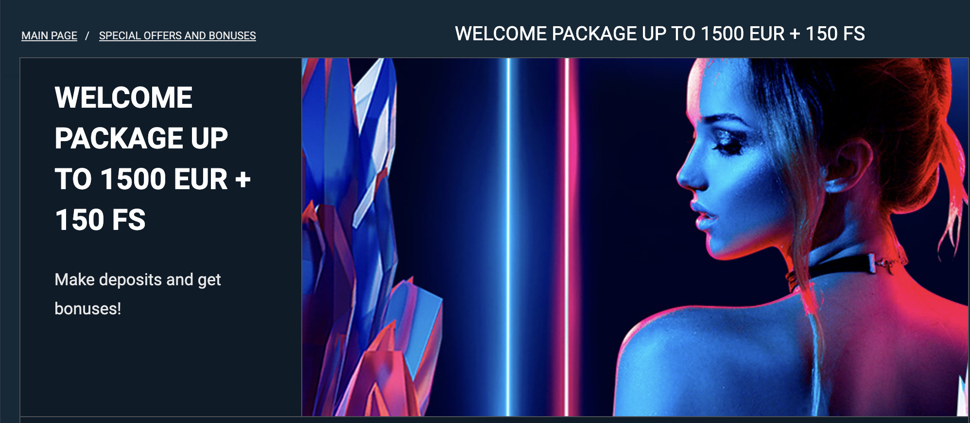 Claim the Casino Welcome Bonus Package and Free Spins