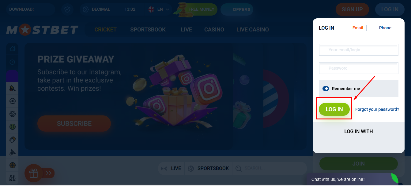 Finish Off Mostbet Login