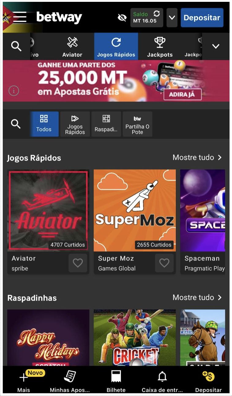 Jogos Rápidos da Betway Android