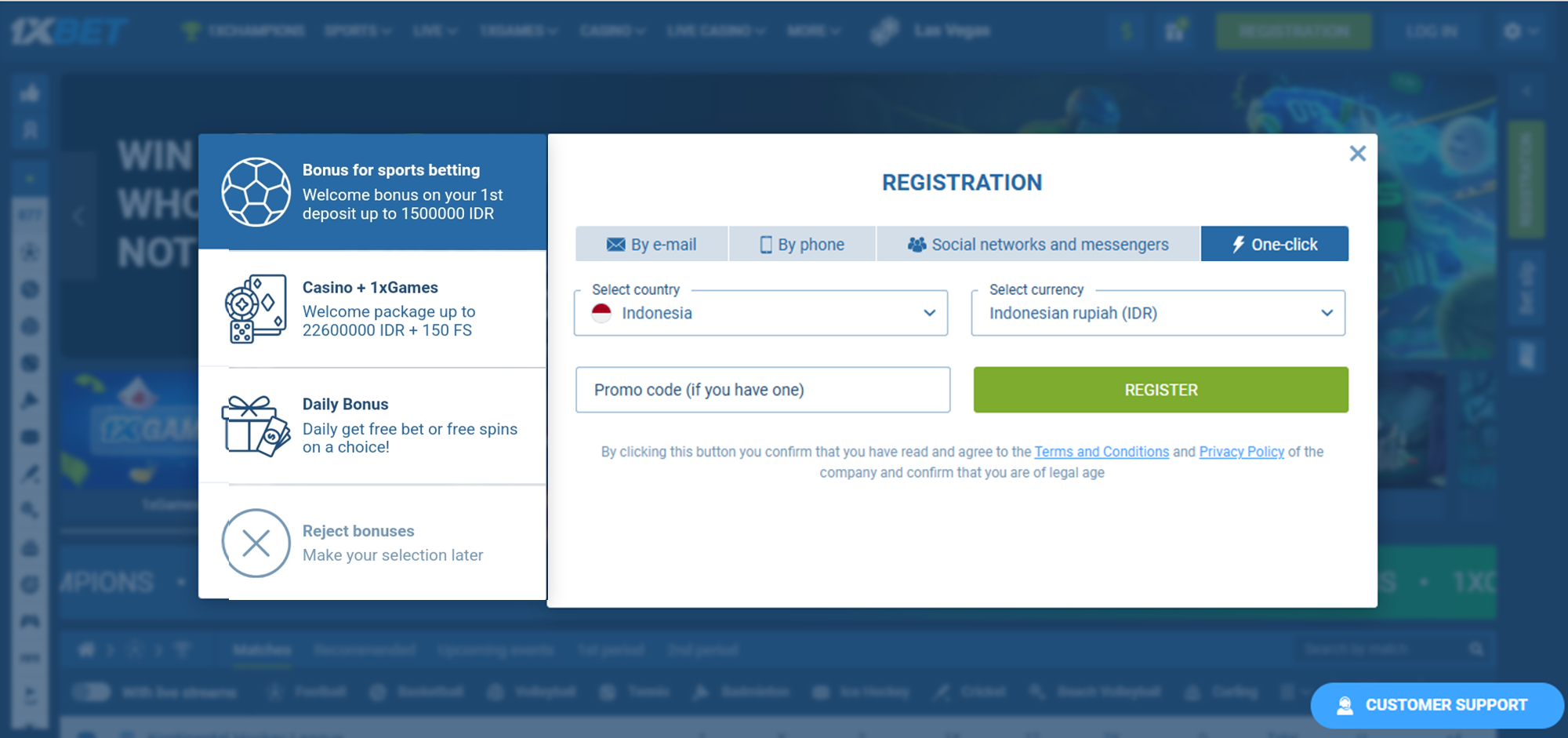 1xBet Registration Indonesia