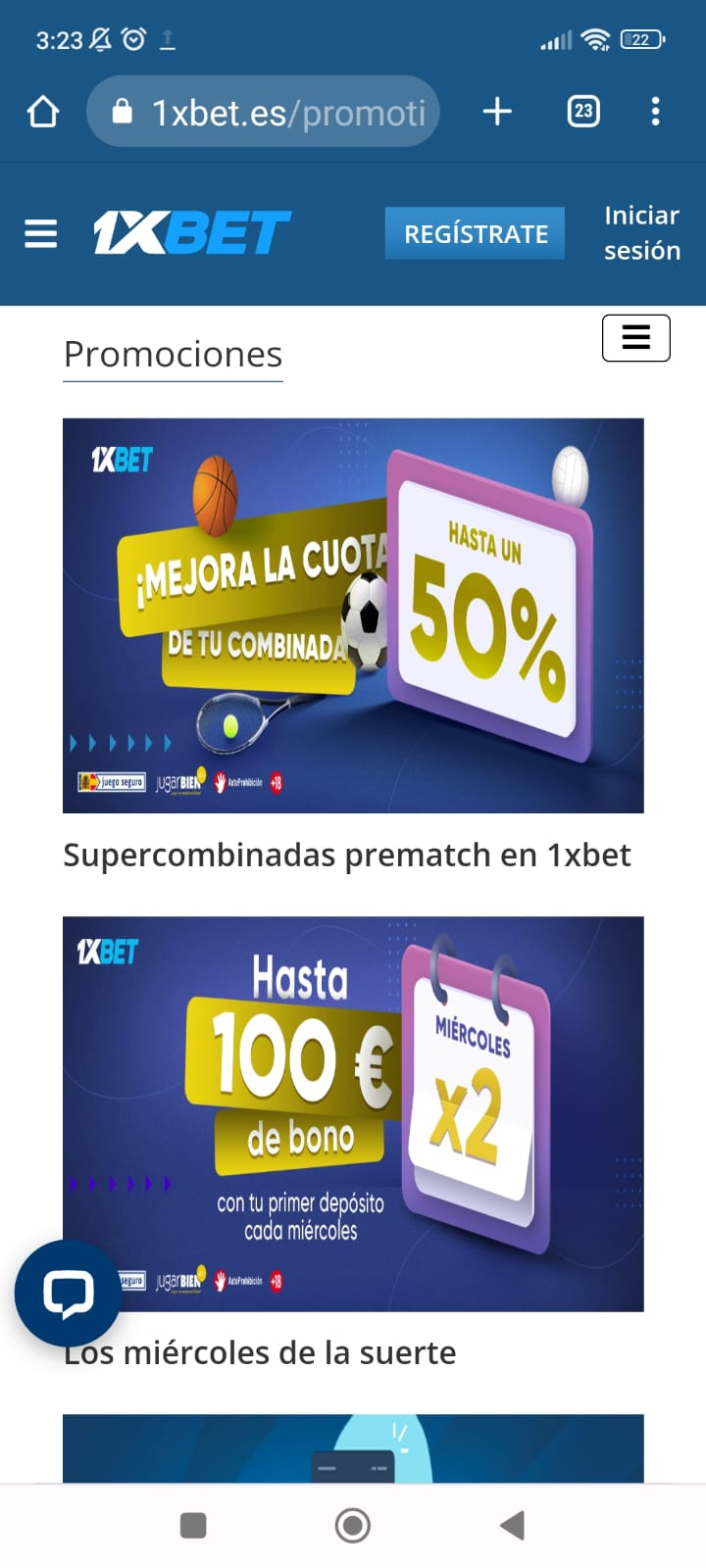 Versión móvil de 1xBet