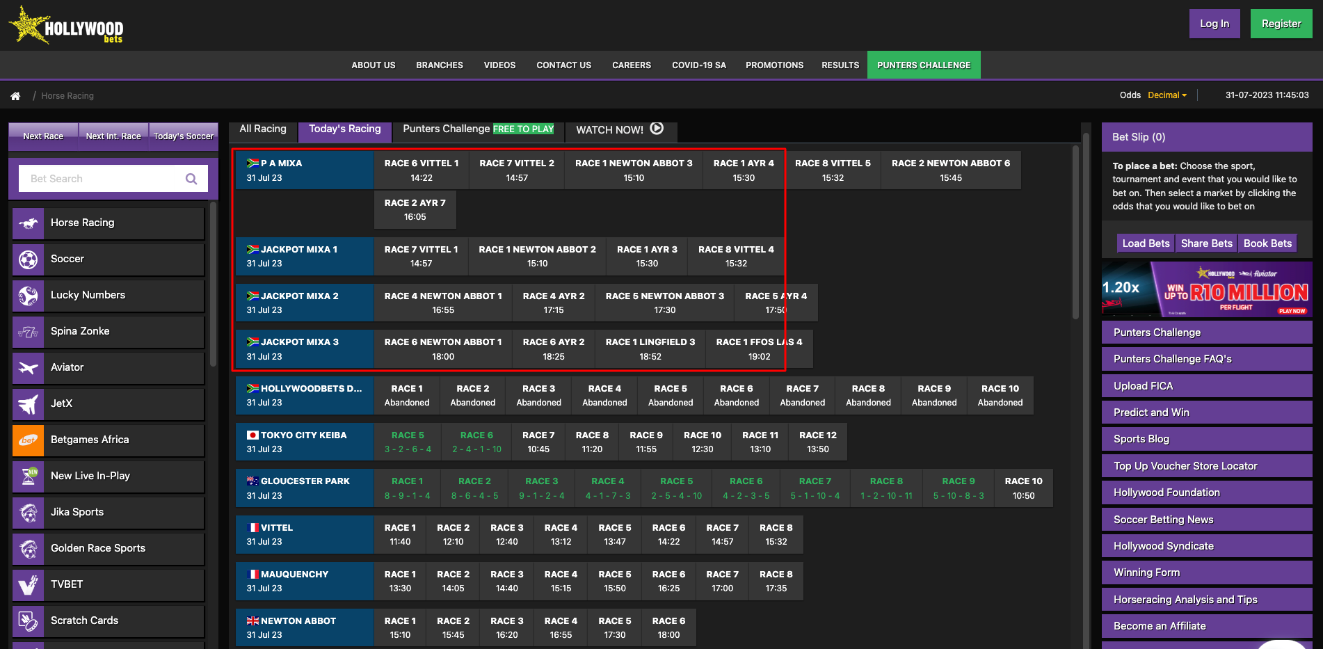 Step 4: Select the event or league you wish to bet on