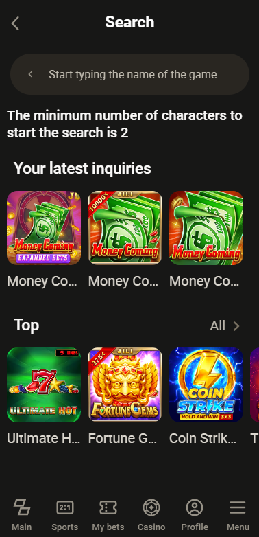 parimatch money coming game