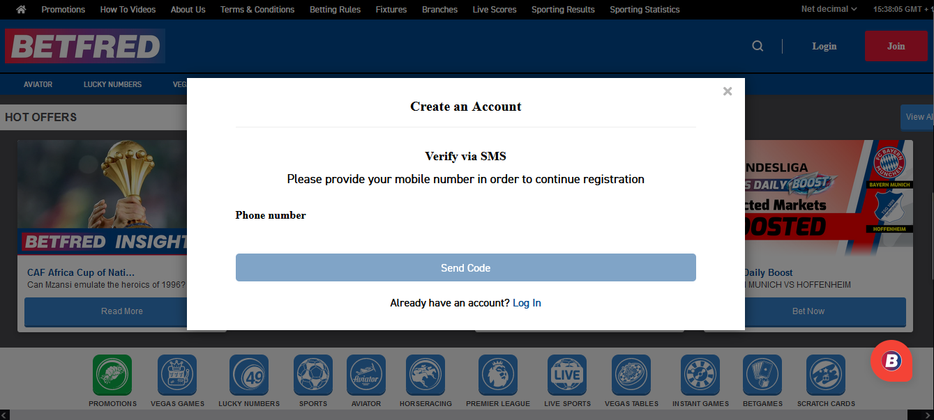 Image of Betfred How to Sign Up Page
