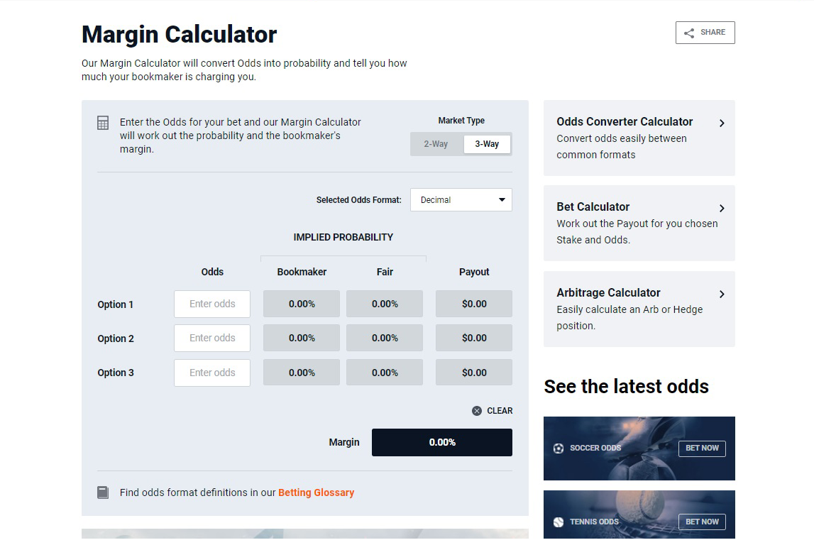 Margin calculator