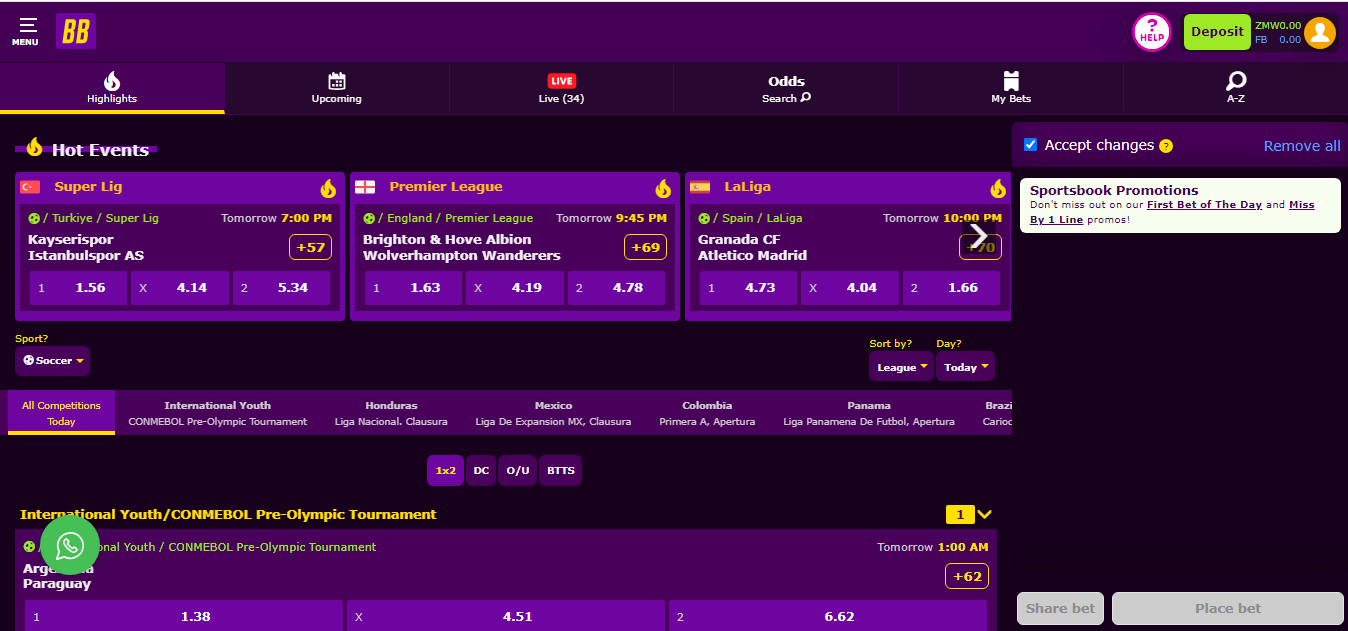 Bongobongo app sports betting options