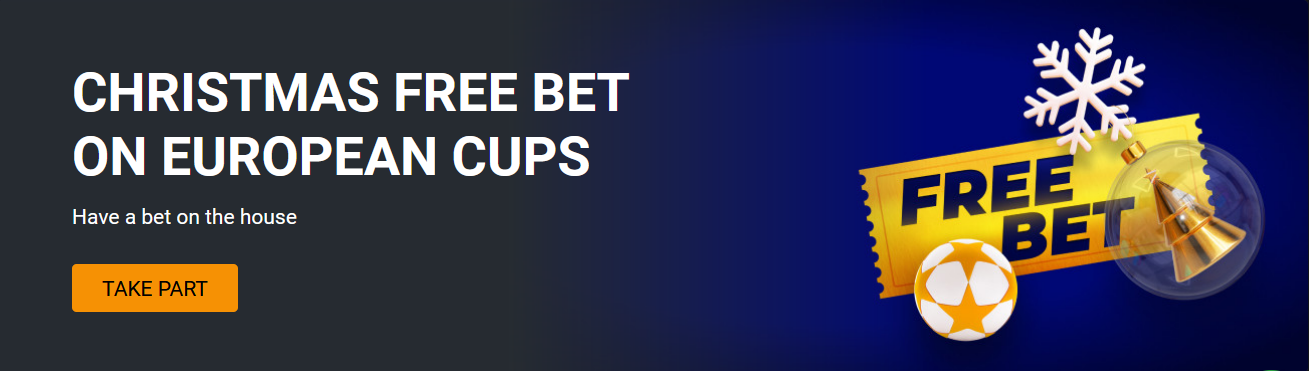 Paripesa IN Christmas Free Bet On European Cups Banner