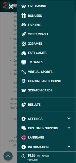 22Bet iOS app image