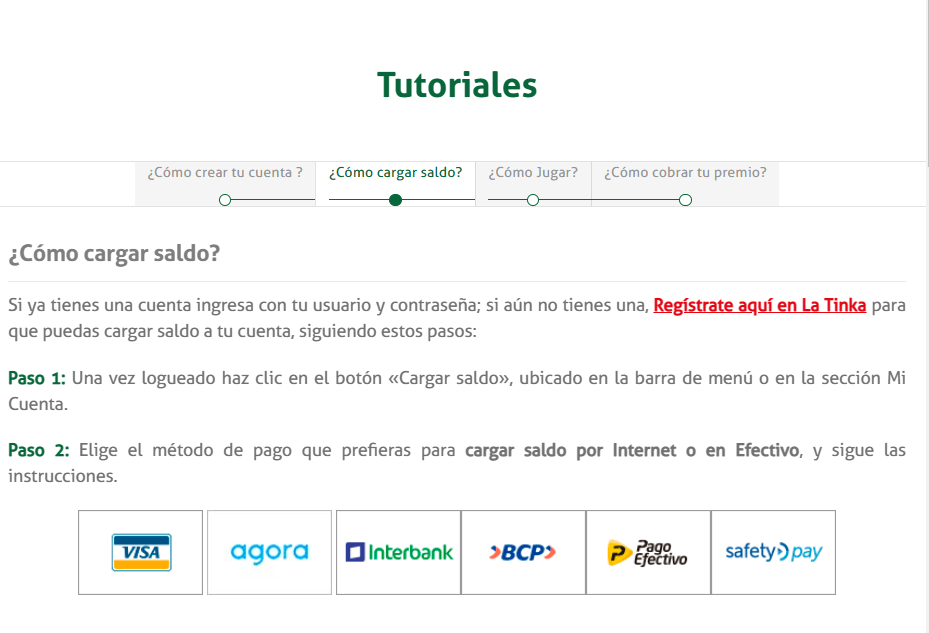 tutorial de recarga de saldo en Te Apuesto Perú