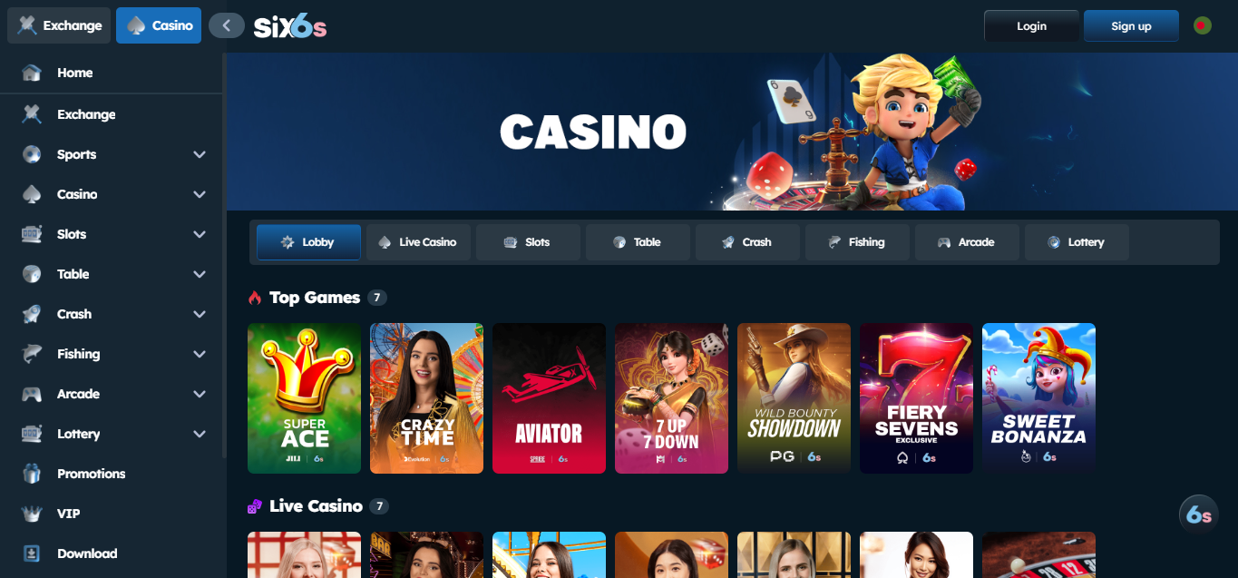 Six6s Casino Features