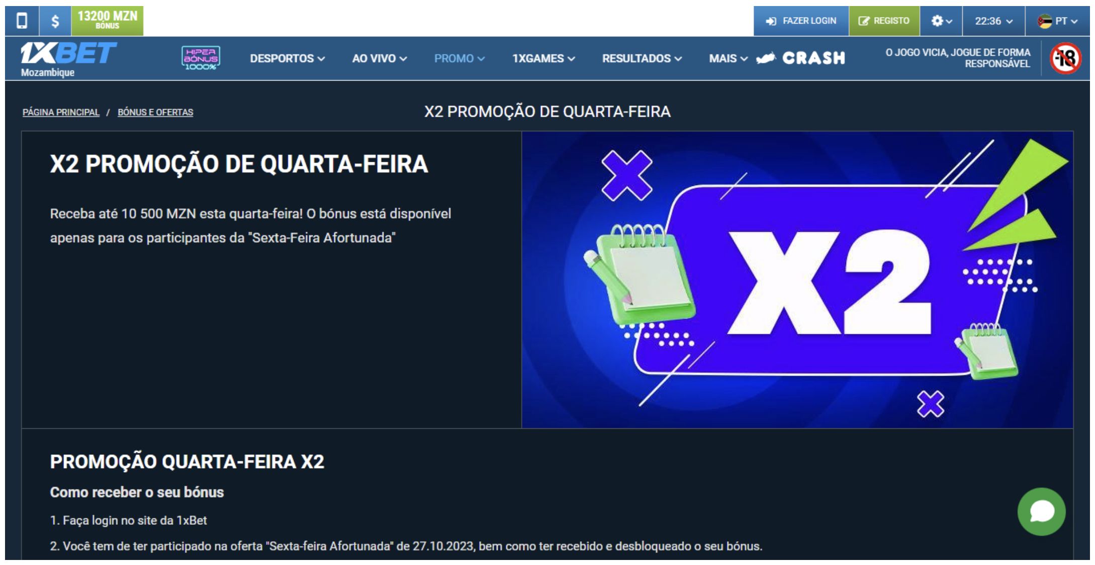 Bónus de quarta-feira na 1xBet