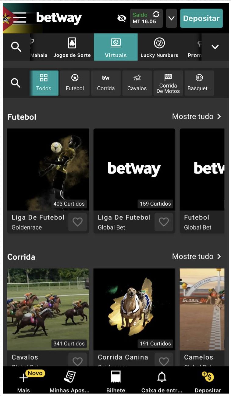 Jogos Virtuais da Betway Android
