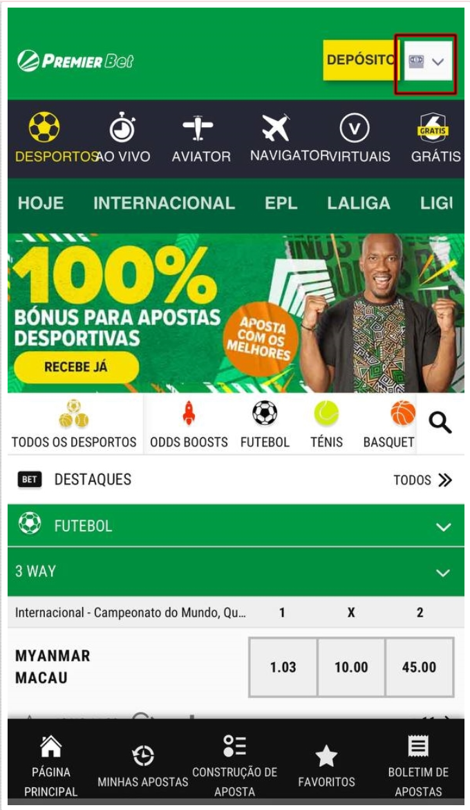 Página inicial da Premier Bet Moçambique