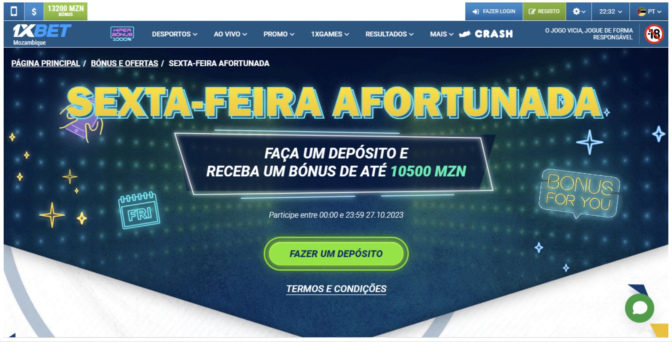 Bónus de sexta-feira na 1xBet