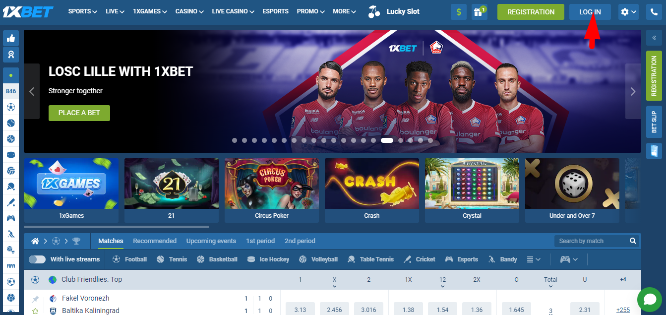 Image of 1xBet Zambia Homepage